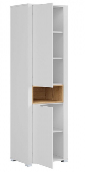 Пенал Modesto REG2D, белый глянец/дуб минерва