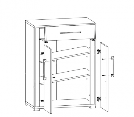 Комод GO KOM2D1S/10/7 BRW Польша