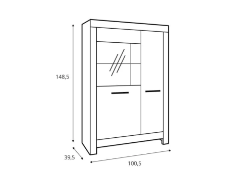 Витрина Белен REG1D1W Гербор, сосна каньон/дуб корабельный