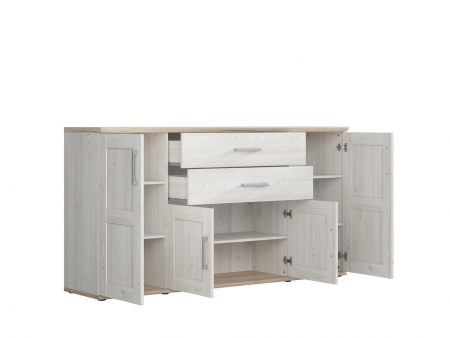 Комод Romance KOM4D2S, лиственница sibu светлая/дуб санремо светлый