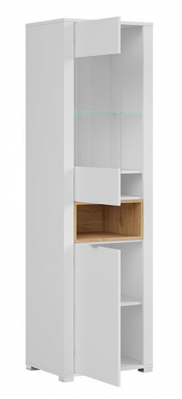 Витрина Modesto REG1W1D, белый глянец/дуб минерва