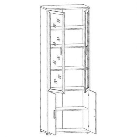 Витрина Офис Лайн REG2W2D/79/220 Гербор