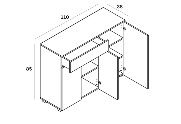 Комод Ребека КОМ3D1S Гербор