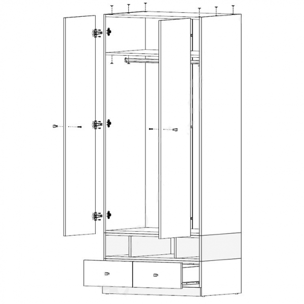 Шкаф Моби SZF2D2S Гербор