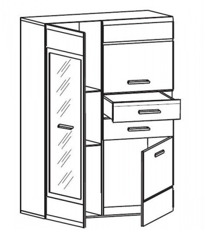 Витрина Вушер REG1W2D2S L/P Гербор