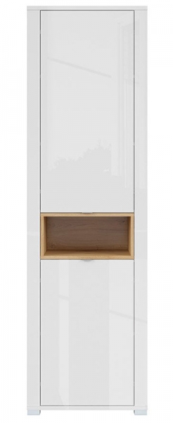 Пенал Modesto REG2D, белый глянец/дуб минерва