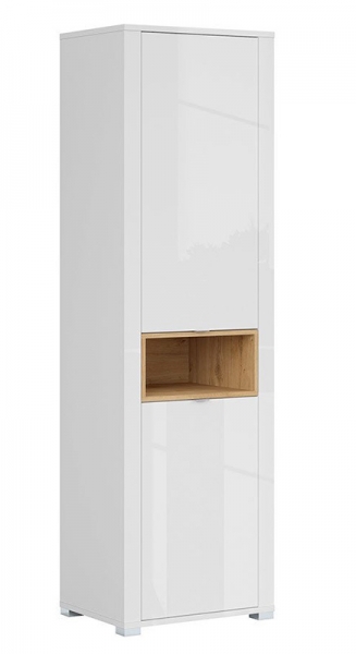 Пенал Modesto REG2D, белый глянец/дуб минерва