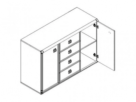Комод Индиана JKOM 2D4S/130 БРВ Украина, сосна аризонская