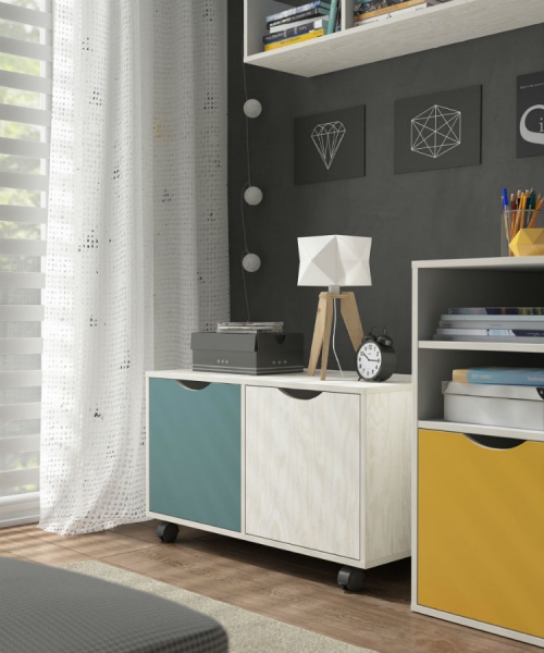 Тумба мобильная Stanford KTN, сосна iceland/светло-серый