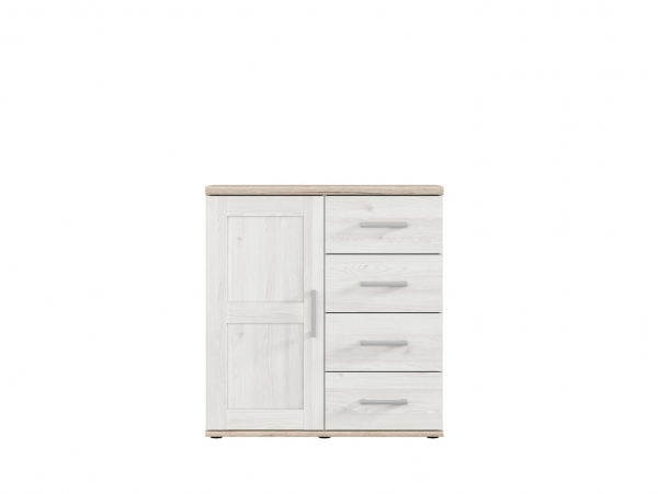 Комод Romance KOM1D4S, лиственница sibu светлая/дуб санремо светлый
