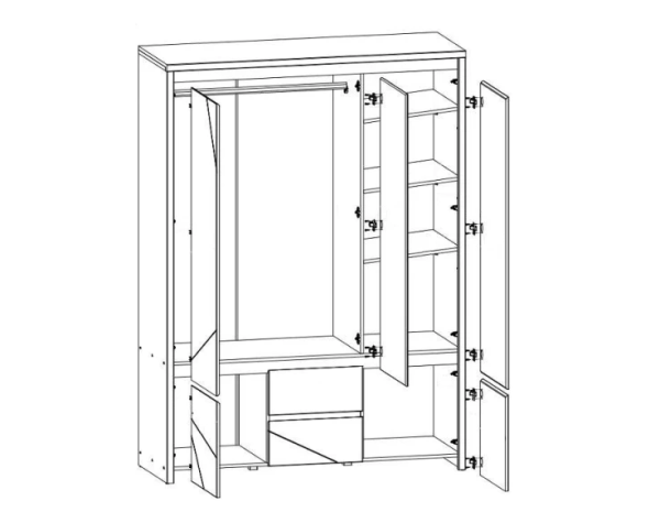 Шкаф Каспиан SZF5D2S БРВ Украина, дуб сонома