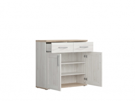 Комод Romance KOM2D2S, лиственница sibu светлая/дуб санремо светлый