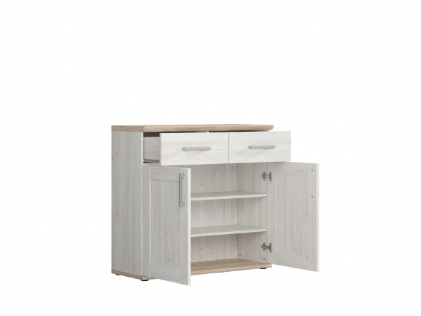 Комод Romance KOM2D2S, лиственница sibu светлая/дуб санремо светлый