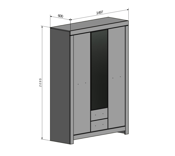 Шкаф Белен SZF3D2S Гербор