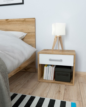 Спальня Matos BRW, дуб вотан/белый