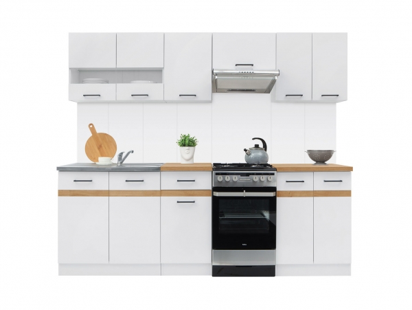 Кухня Junona Line 230 BRW, белый глянец