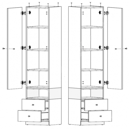Пенал Моби REG1D2S Гербор