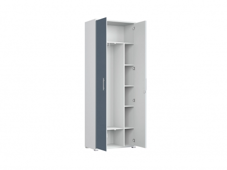 Шкаф Office Lux SZF2D/79, светло-серый/графитовое стекло