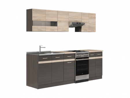 Кухня Junona Line 230 BRW, дуб венге