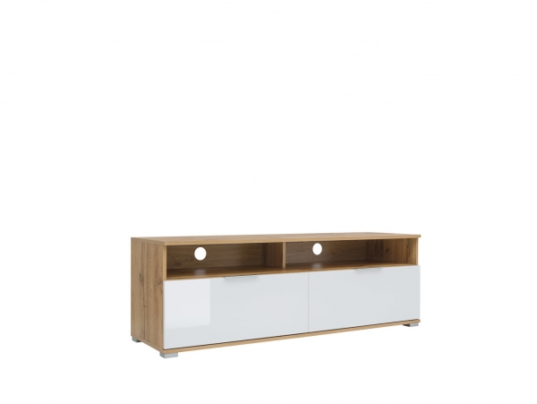 Тумба ТВ Zele RTV2S, дуб вотнан/белый глянец