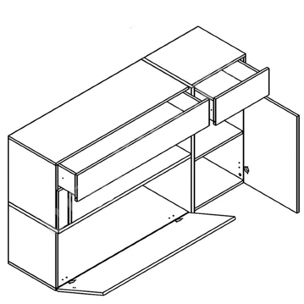 Тумба Лайн KOM1D2S1K Гербор
