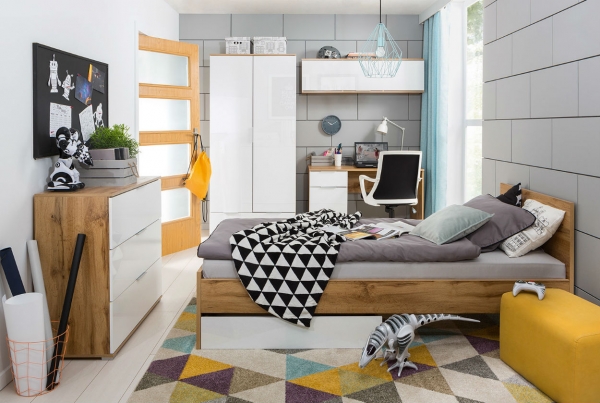 Детская Zele, дуб вотан/белый глянец