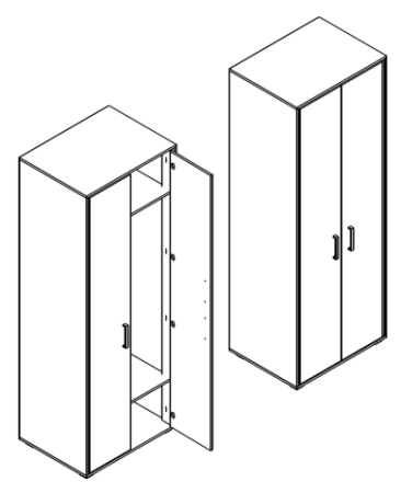 Шкаф платяной Прайм SZF2D Гербор