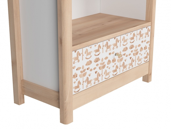 Стеллаж Timon REG1S/18, бук iconic, белый