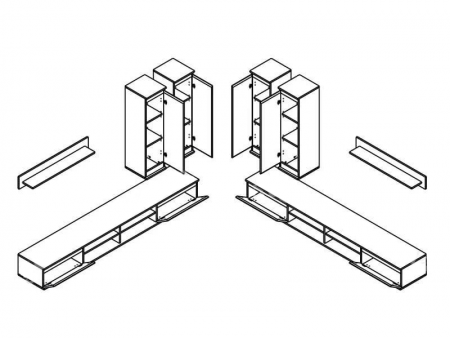 Стенка Люсия 220 Гербор дуб тахо/нимфея альба