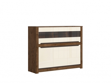 Комод Ruso KOM3W3D, дуб april/перламутровый глянец