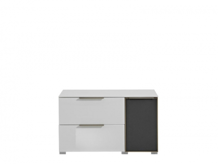 Тумба ТВ Median RTV1D2S/5/9, белый/белый глянец/антрацит