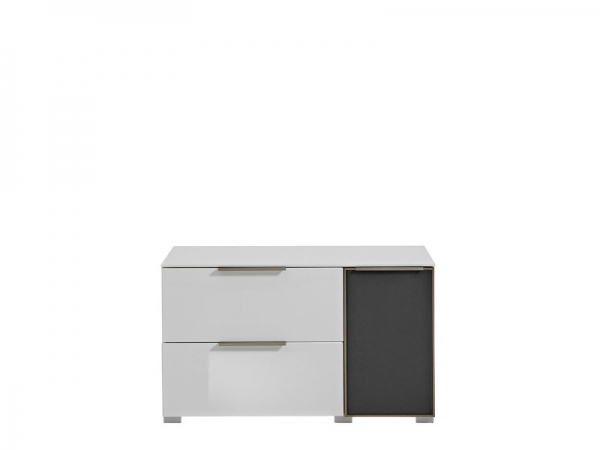 Тумба ТВ Median RTV1D2S/5/9, белый/белый глянец/антрацит