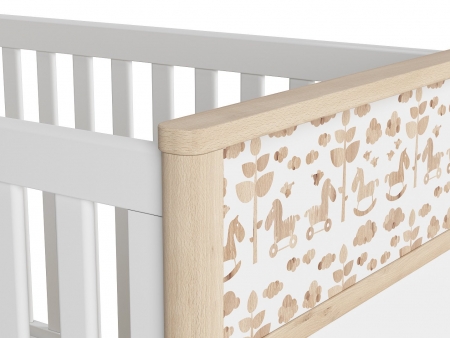 Кроватка детская Timon LOZ/140X70, бук iconic , белый