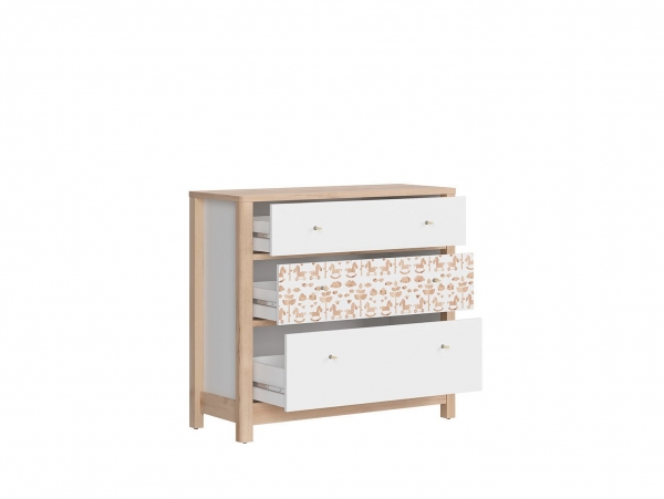 Комод Timon KOM3S, бук iconic, белый