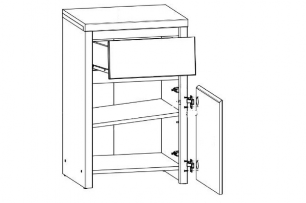 Комод Каспиан KOM1D1SP БРВ Украина, дуб сонома