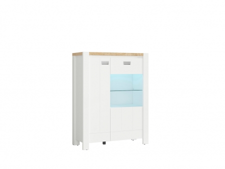 Витрина Dreviso REG1D1W/95/123, белый/дуб вестминстер/белый