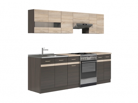 Кухня Junona Line 240 BRW, дуб венге