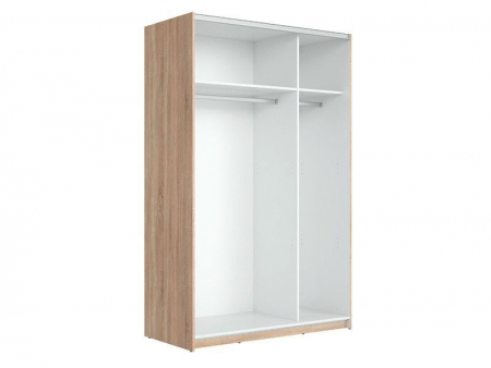 Шкаф-купе F27 SZF/125/195/3, дуб сонома/дуб сонома/белый