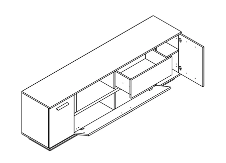 Тумба ТВ Норд RTV2D1K1S Гербор