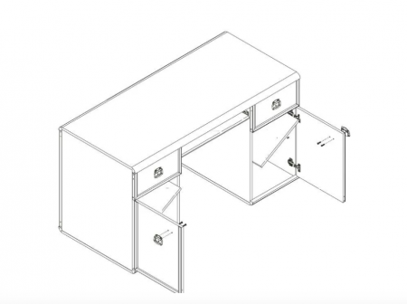 Стол письменный Индиана JBIU 2D2S/140 БРВ Украина, дуб шуттер