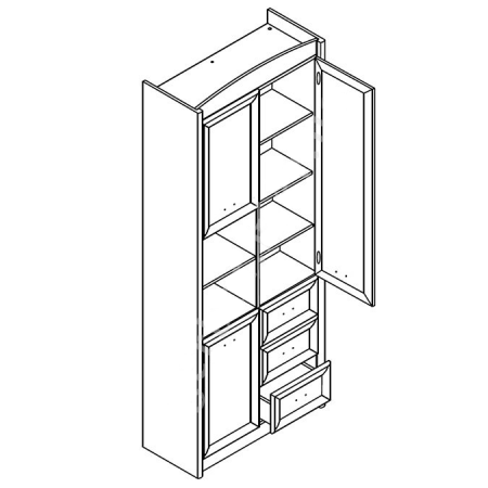 Пенал Салерно REG3D3S Гербор