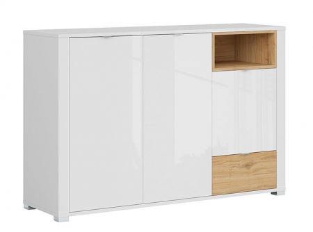 Комод Modesto KOM3D1S, белый глянец/дуб минерва