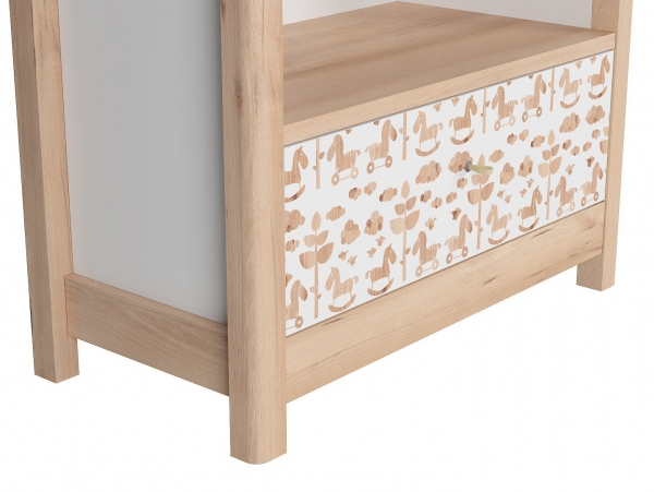 Стеллаж Timon REG1S/15, бук iconic, белый