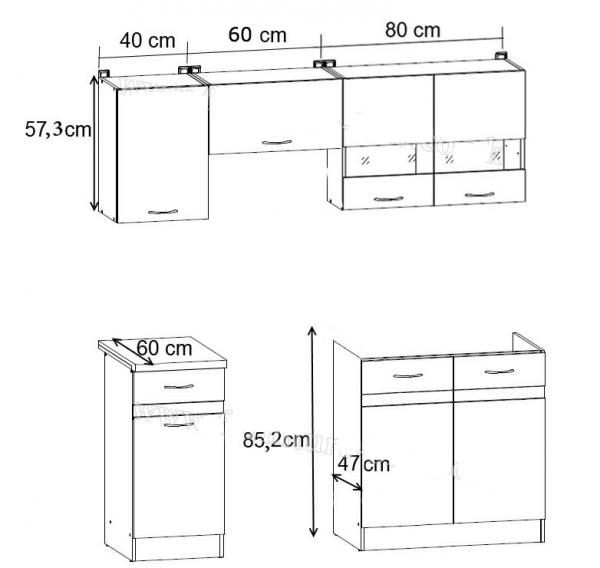 Кухня Junona Line 180 BRW, вольфрам серый/белый глянец